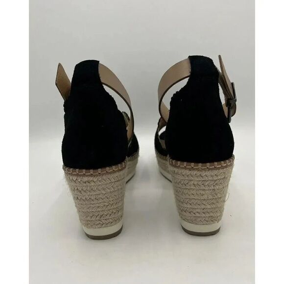 Crown Vintage Black Cow‎ Suede Dunja Style Wedges Womens Sz 9.5M New Without Box - Picture 5 of 8